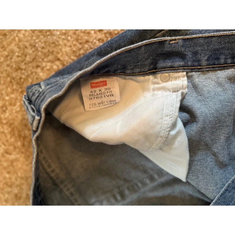 Wrangler‎ Jeans Mens Relaxed Fit Blue Denim Pants Size 42x30